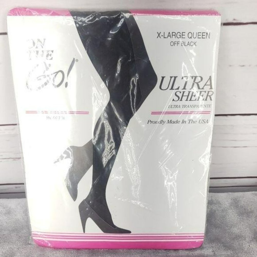 On‎ the go offblack ultra sheer XL queen panty hose